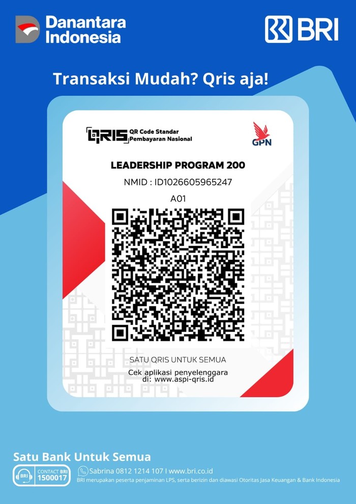 QRIS BRI atas nama Leadership Program 200, NMID ID1026605965247